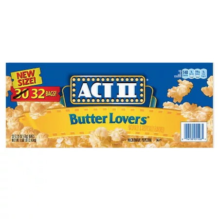 ACT II Butter Lovers Microwave Popcorn, 2.75 Oz., 32 Pk.