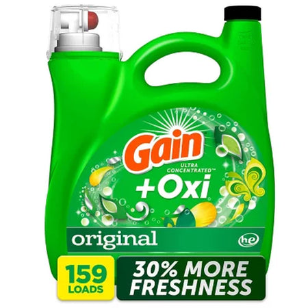 Gain + Oxi Liquid Laundry Detergent, Original, 159 Loads, 170 Fl. Oz.