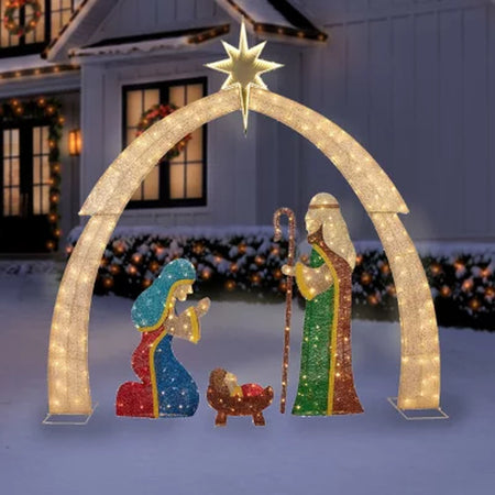 Member'S Mark Pre-Lit Twinkling Nativity Set, 4 Pc.