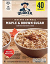 Quaker Instant Oatmeal, Maple Brown Sugar, 1.51 Oz., 40 Pk.