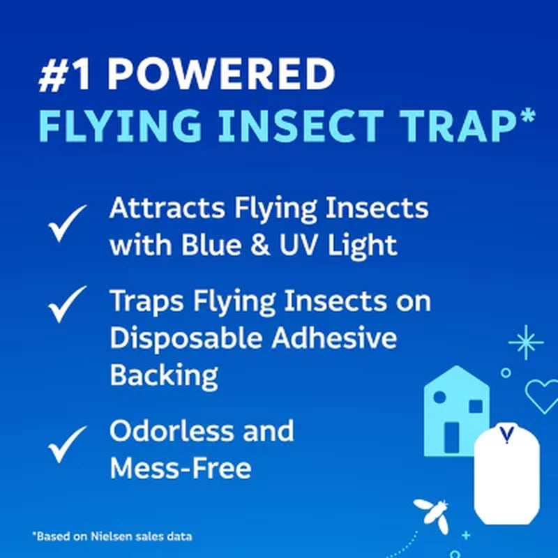 Zevo Flying Insect Trap, Fly Trap 2 Devices + 6 Refills Cartridges