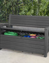 Keter Hudson Plastic Storage Bench, Graphite Gray