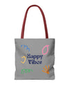 Happy Vibe Tote Bag (AOP) for any occasion