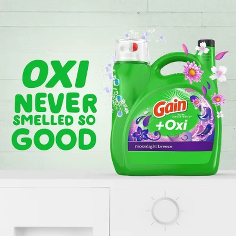 Gain + Oxi Liquid Laundry Detergent, Moonlight Breeze, 159 Loads, 170 Fl. Oz.