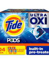 Tide PODS Liquid Detergent Pacs, 4-In-1 Ultra Oxi, 104 Ct.