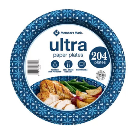 Member'S Mark Ultra Dinner Paper Plates, 10", 204 Ct.