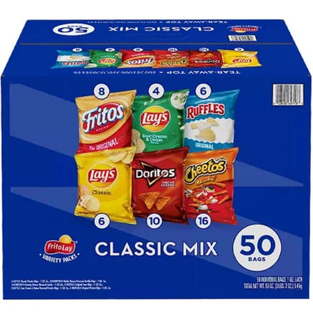 Frito-Lay Classic Mix Variety Pack Chips, 50 Pk.