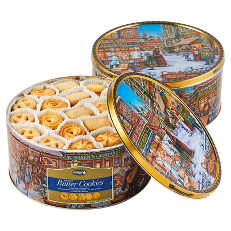 Jacobsens Original Premium Danish Butter Cookies in Tin, 3.5 Lbs., 2 Pk.