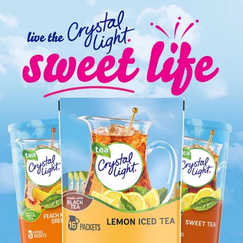 Crystal Light Lemon Iced Tea Naturally Flavored Powdered Drink Mix 16 Ct.