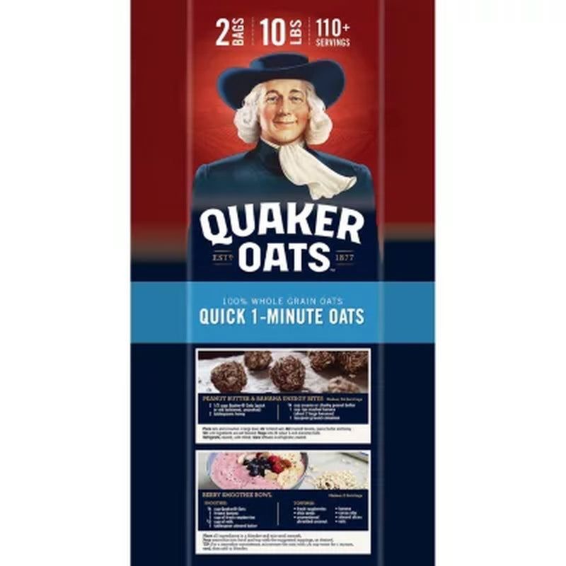 Quaker Quick 1-Minute Oats 160 Oz., 2 Pk.