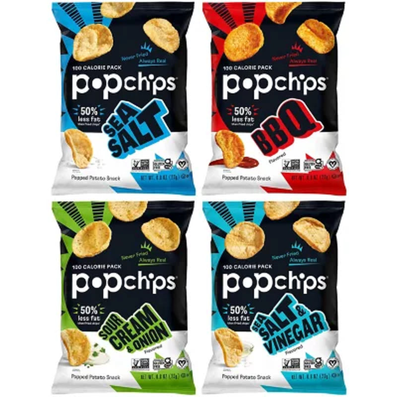 Popchips Variety Pack Chips, 0.8 Oz., 30 Pk.