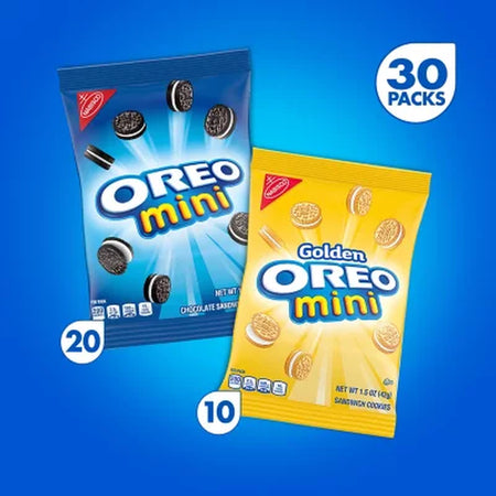 OREO Mini Mix Variety Pack Sandwich Cookies, 1.5 Oz., 30 Pk.