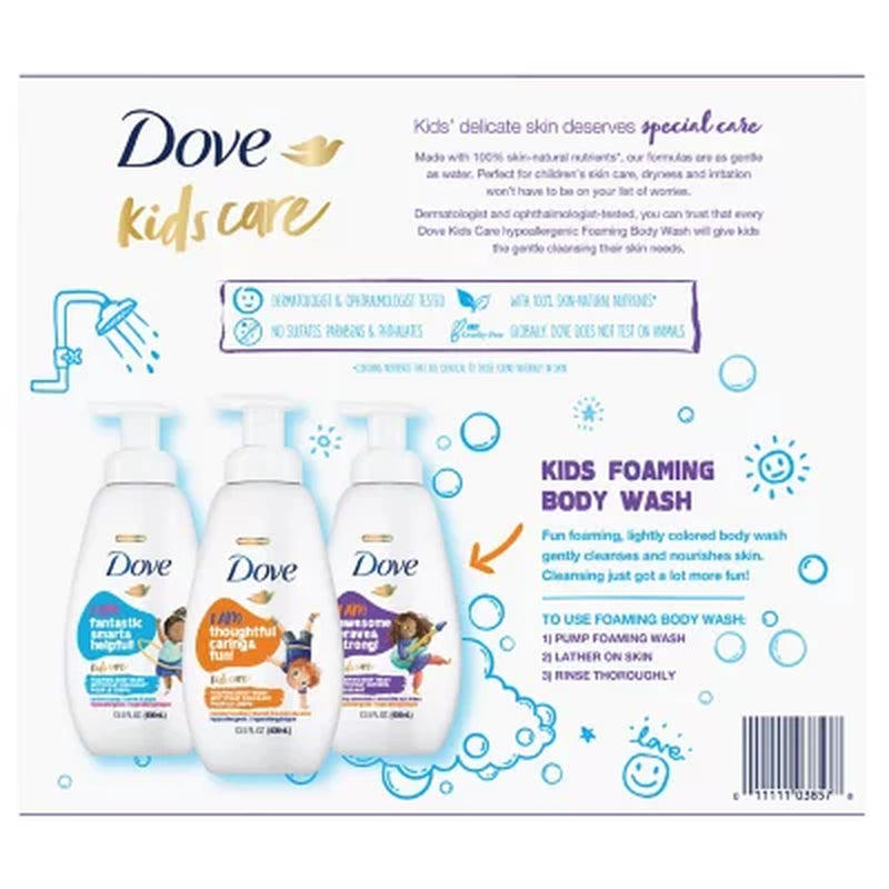 Dove Kids Care Foaming Body Wash, Variety Pack, 13.5 Fl. Oz., 3 Pk.