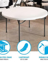 Lifetime 60" round Commercial Grade Nesting Folding Table, Choose Color