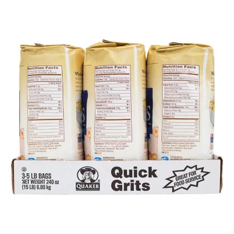 Quaker Quick 5-Minute Grits 15 Lb., 3 Pk.