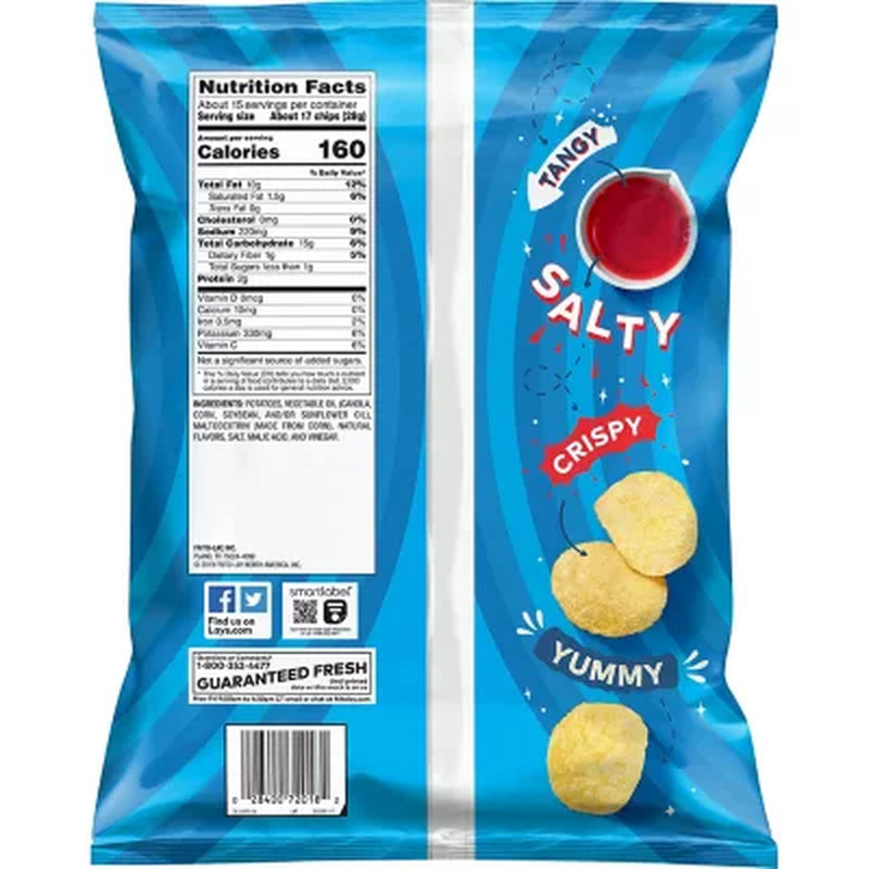 Lay'S Salt & Vinegar Flavored Potato Chips, 15.25 Oz.