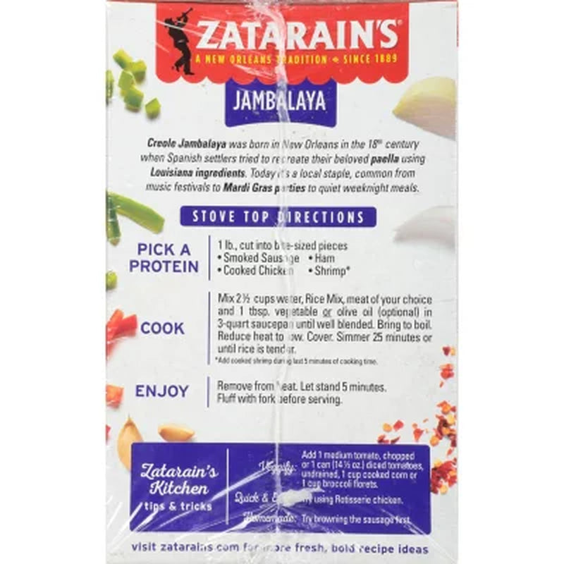 Zatarain'S Jambalaya Rice Dinner Mix, 8 Oz., 4 Pk.