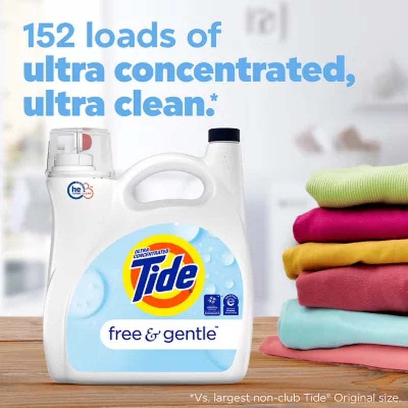 Tide Free & Gentle Liquid Laundry Detergent 170 Fl. Oz., 152 Loads