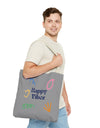 Happy Vibe Tote Bag (AOP) for any occasion