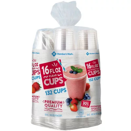 Member'S Mark Clear Plastic Cups 16 Oz., 132 Ct.