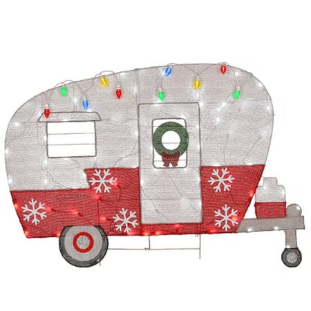 National Tree Company 32" 2D Pre-Lit Christmas Camper Bus