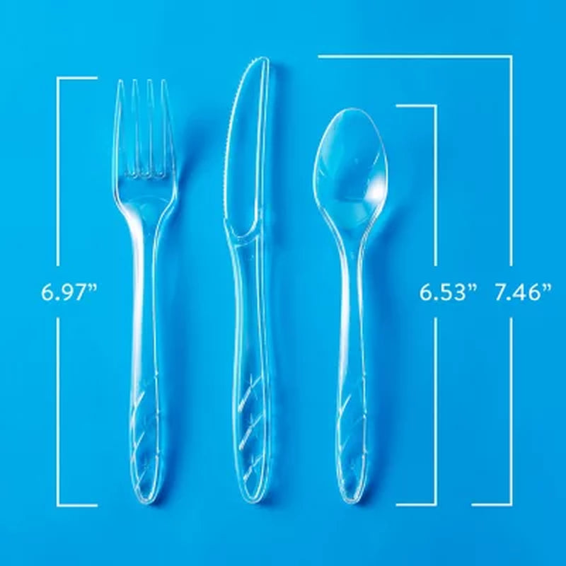 Member'S Mark Combo Pack Clear Cutlery, Forks, Knives, Spoons, 360 Ct.