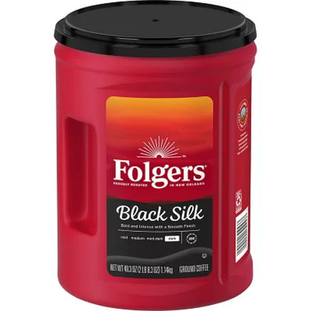 Folgers Dark Roast Ground Coffee, Black Silk, 40.3 Oz.