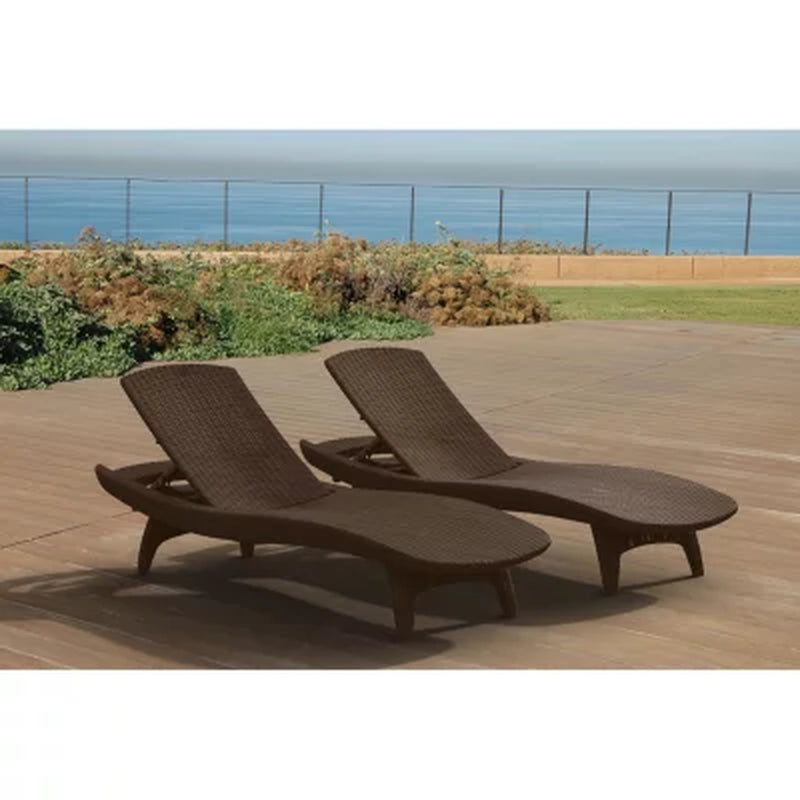 Keter 2-Pack All-Weather Grenada Chaise Loungers, Assorted Colors