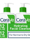 Cerave Hydrating Facial Cleanser, Normal to Dry Skin, 12 Fl. Oz., 2 Pk.