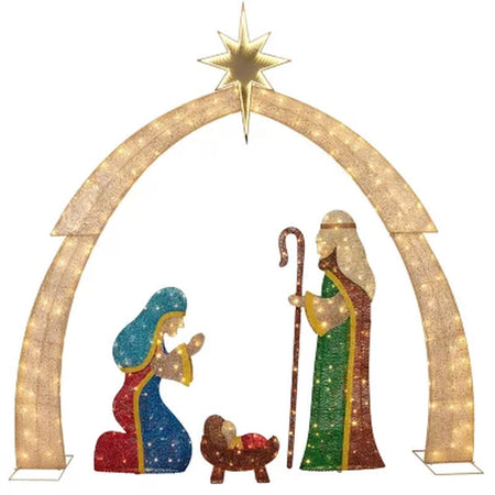 Member'S Mark Pre-Lit Twinkling Nativity Set, 4 Pc.