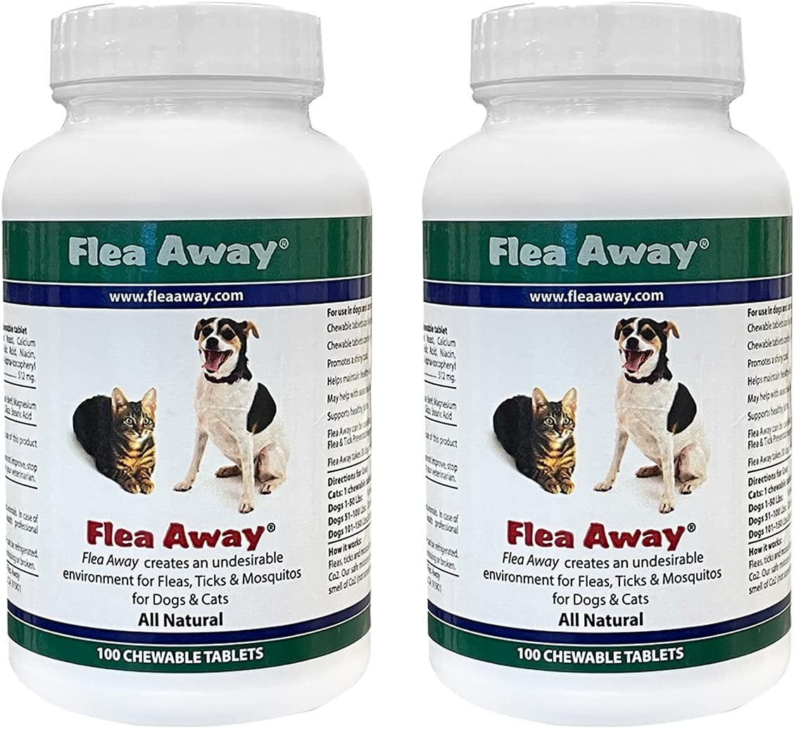 All Natural Supplement for Fleas, Ticks, and Mosquitos Prevention for Dogs and Cats, 100 Chewable Treat Tablets, Single