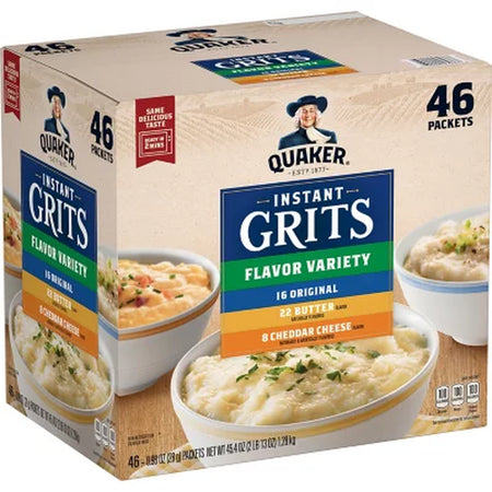 Quaker Instant Grits, Variety Pack 45.4 Oz., 46 Pk.