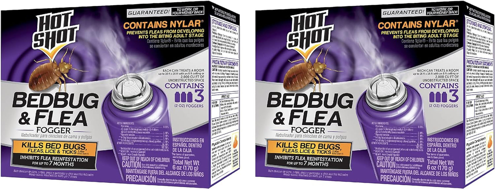 Bed Bug & Flea Fogger, 3 Count (Pack of 1), Kills Fleas Indoors, Get Rid of Fleas in House, Inhibits Reinfestation up to 7 Months