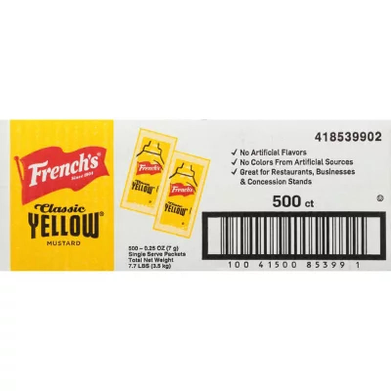 French'S Mustard Single-Serve Packets 5.5 G., 500 Ct.