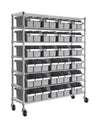 Seville Classics Extra Wide 7-Tier NSF 21-Bin Rack, 48" W X 14" D X 56" H