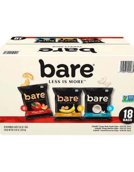 Bare Baked Crunchy Variety Pack Chips, 0.53 Oz., 18 Pk.