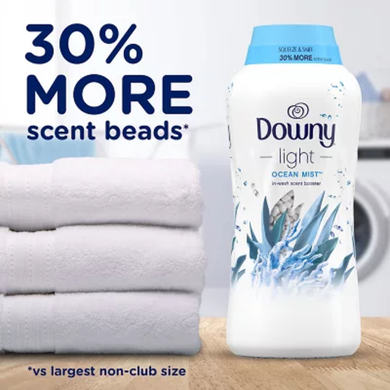 Downy Light Laundry In-Wash Scent Booster Beads, Ocean Mist Scent, 39.9 Oz