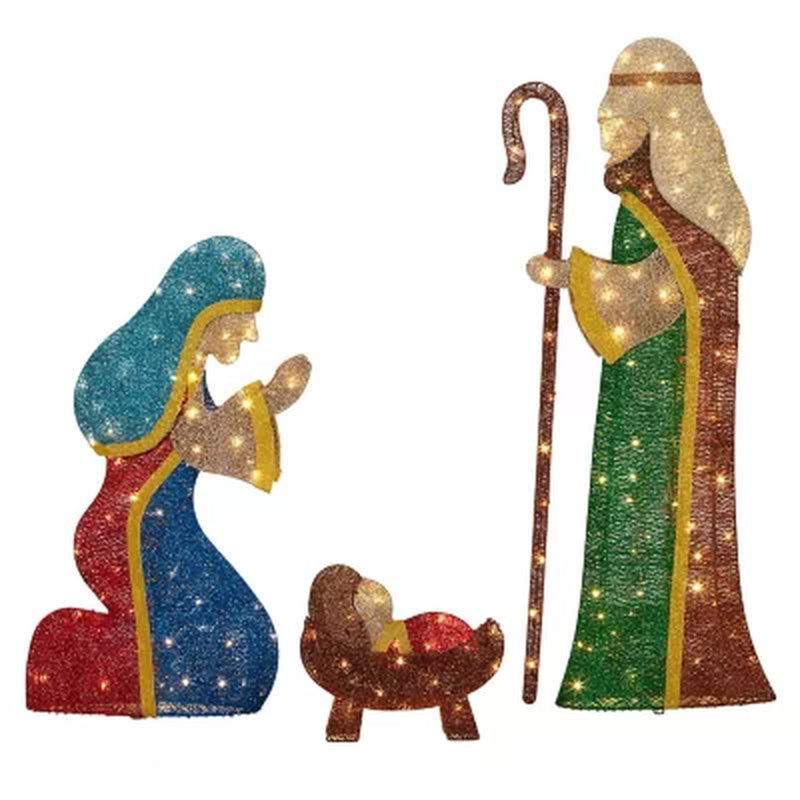 Member'S Mark Pre-Lit Twinkling Nativity Set, 4 Pc.