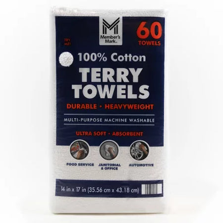 Member'S Mark 100% Cotton Terry Towels, 14" X 17", 60 Ct.