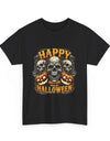 Spooky Skull and Pumpkin Halloween Design Unisex Heavy Cotton Tee