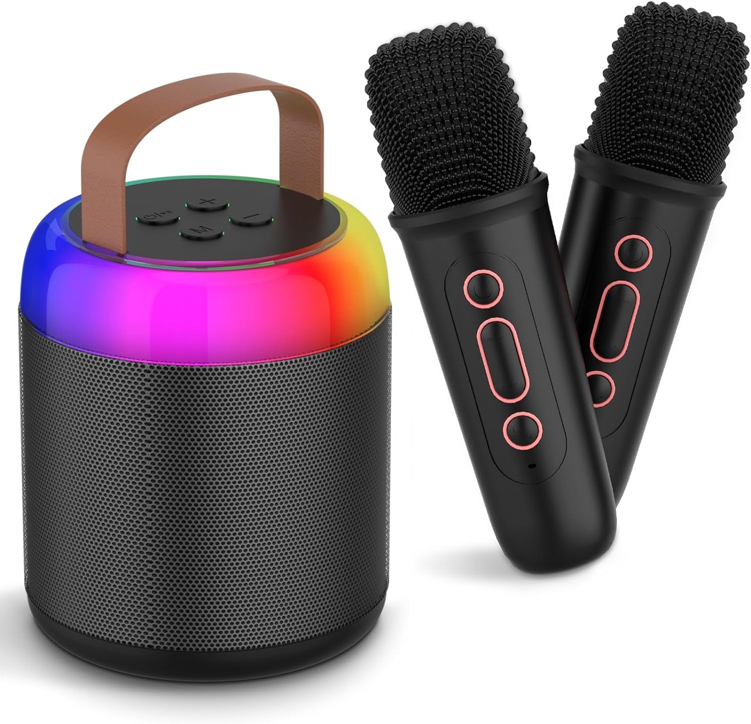 Karaoke Machine for Kids, Mini Portable Bluetooth Speaker with 2 Wireless Mics (CHOOSE)