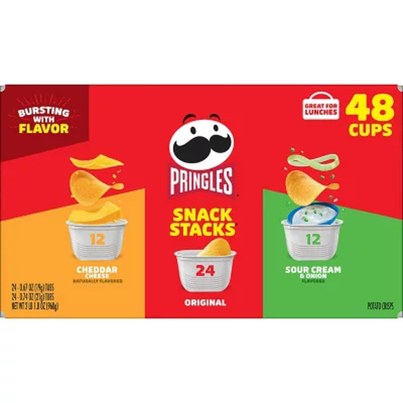 Pringles Snacks Stacks Variety Pack Chips, 48 Pk.