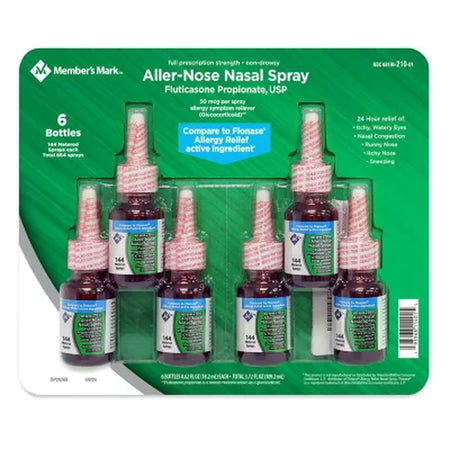 Member'S Mark Aller-Nose Fluticasone Propionate Nasal Spray, 50 Mcg, 0.62 Fl. Oz., 6 Ct.