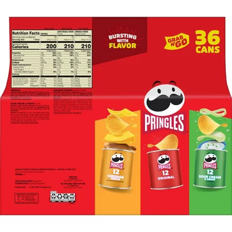 Pringles Grab-N-Go Variety Pack Chips, 36 Pk.