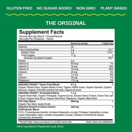 Amazing Grass Green Superfood Powder, Original, 45 Servings, 12.6 Oz.