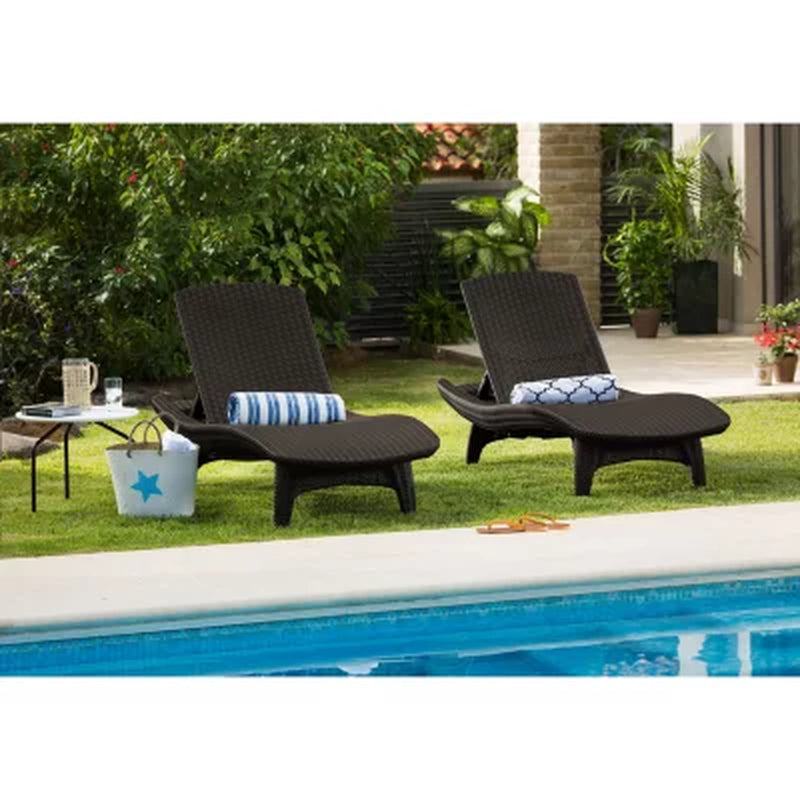 Keter 2-Pack All-Weather Grenada Chaise Loungers, Assorted Colors