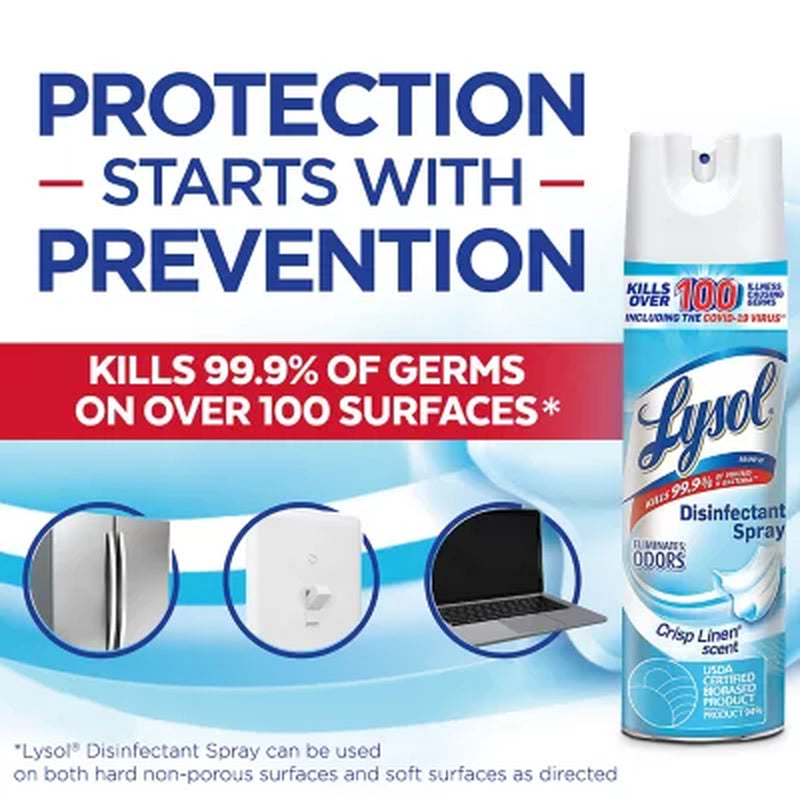 Lysol Disinfectant Spray, Crisp Linen 19 Oz., 3 Pk.