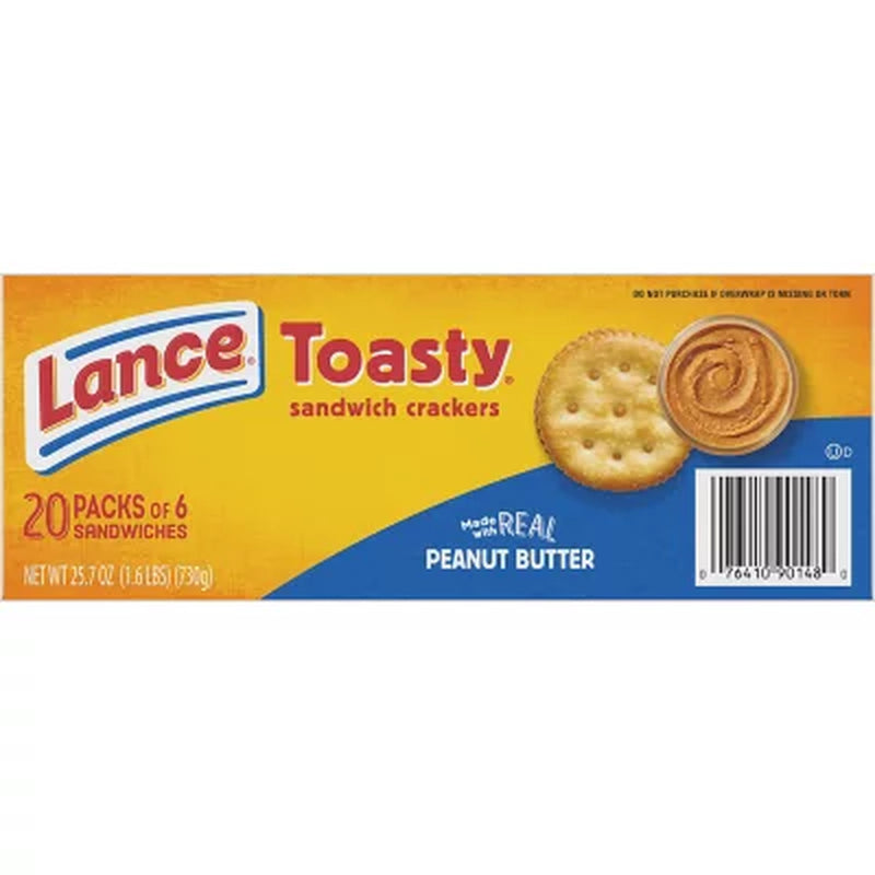 Lance Toasty Peanut Butter Sandwich Crackers, 1.29 Oz., 40 Pk.