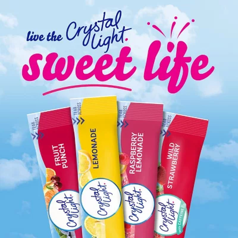 Crystal Light Lemonade, Fruit Punch, Raspberry Lemonade and Wild Strawberry Powdered Drink Mix Variety Pack 60 Ct.