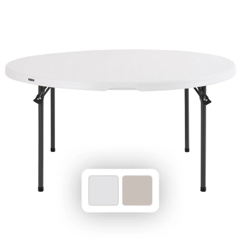 Lifetime 60" round Commercial Grade Nesting Folding Table, Choose Color